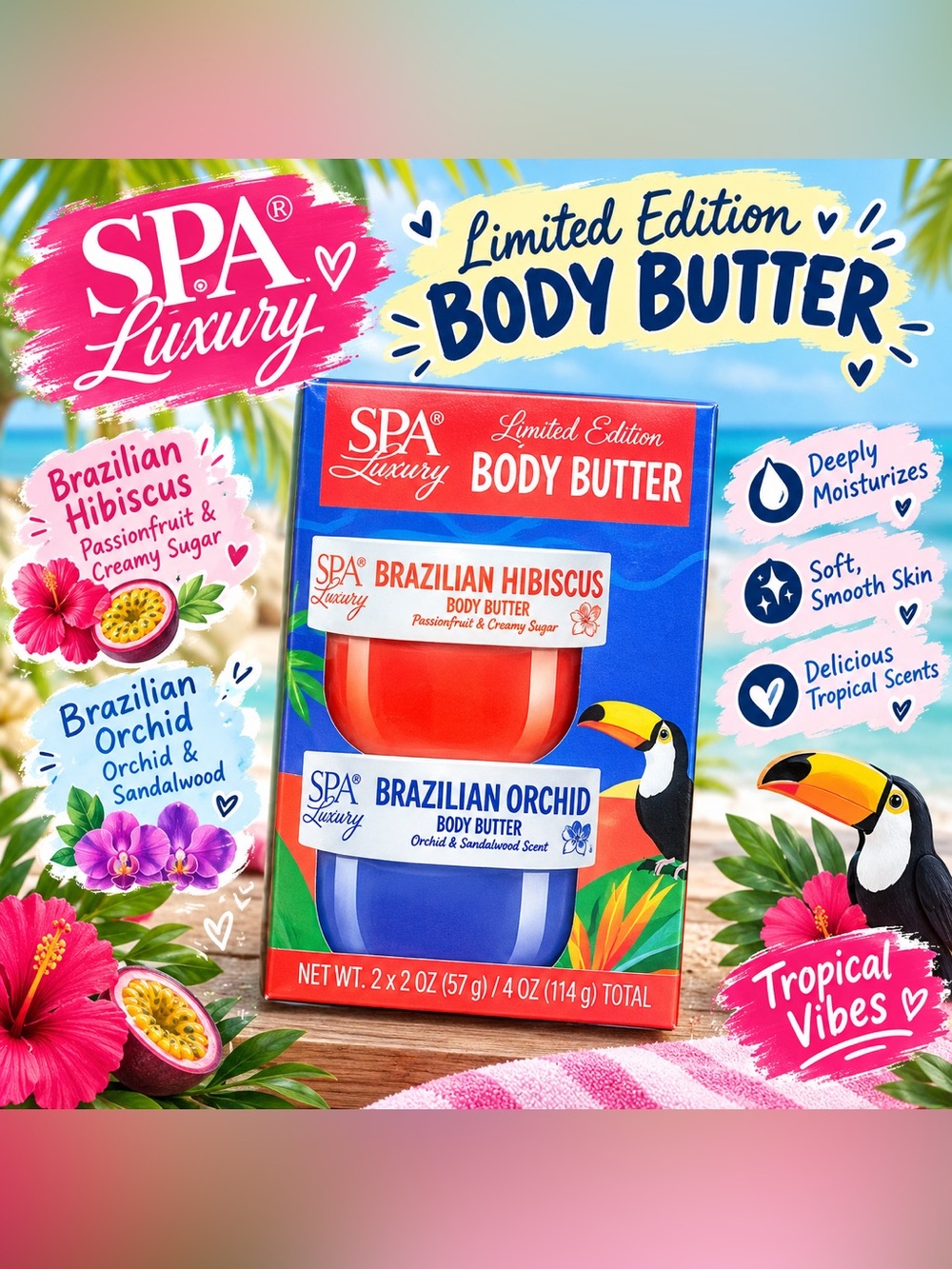Limited Edition Brazilian Hibiscus & Brazilian Orchid Body Butter duo